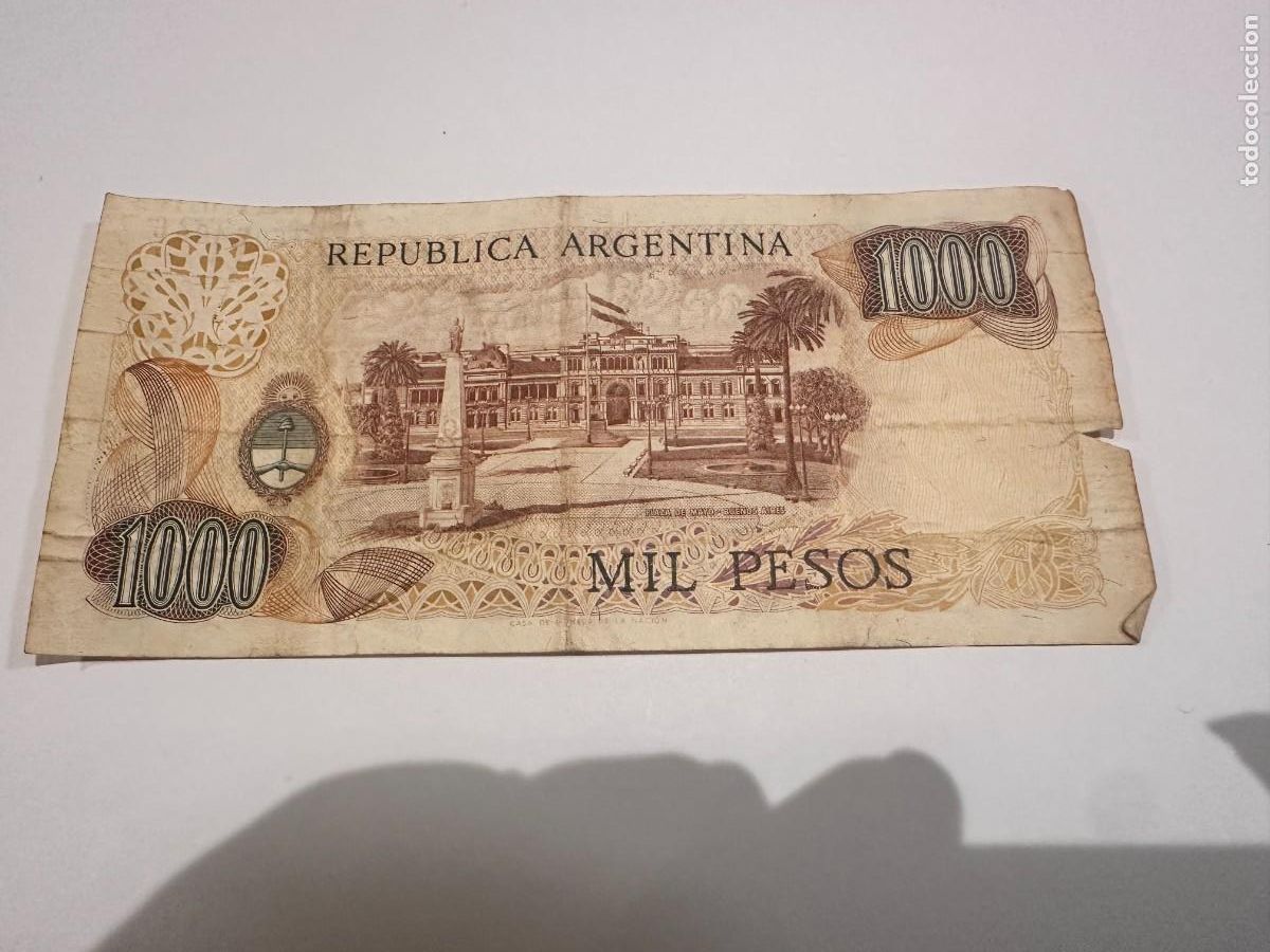 Billetes extranjeros: BILLETE MIL PESOS ARGENTINA - Foto 2