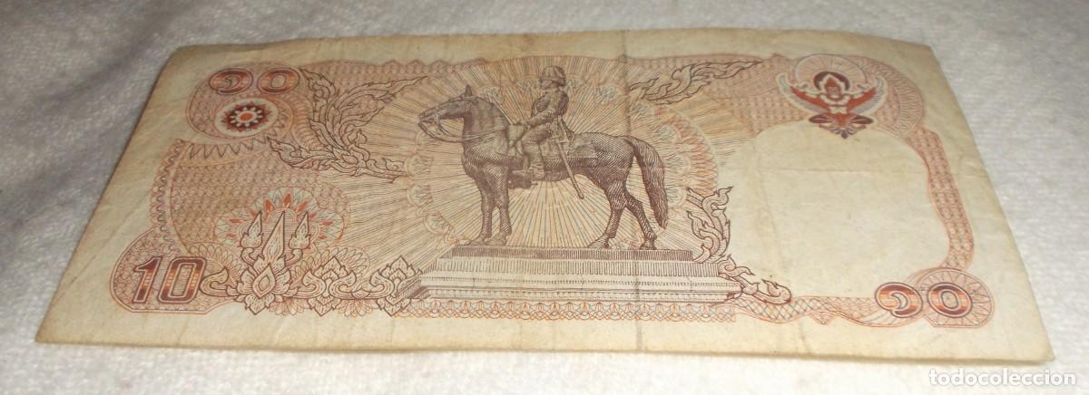 Billetes extranjeros: billete de 10 BATH tailandeses - Foto 2