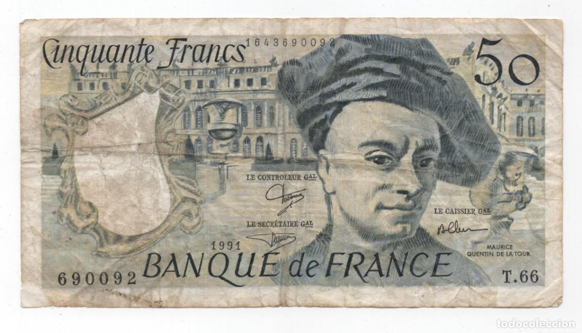 Billetes extranjeros: FRANCIA 50 FRANCOS A&Ntilde;O 1991 - Foto 1