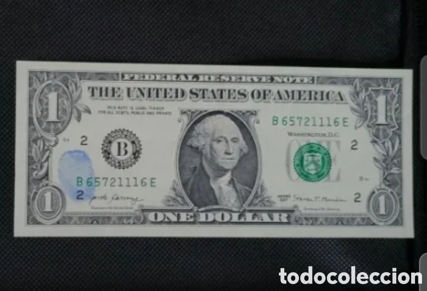 Billetes extranjeros: 1 dolar $ con huella azul - Foto 2