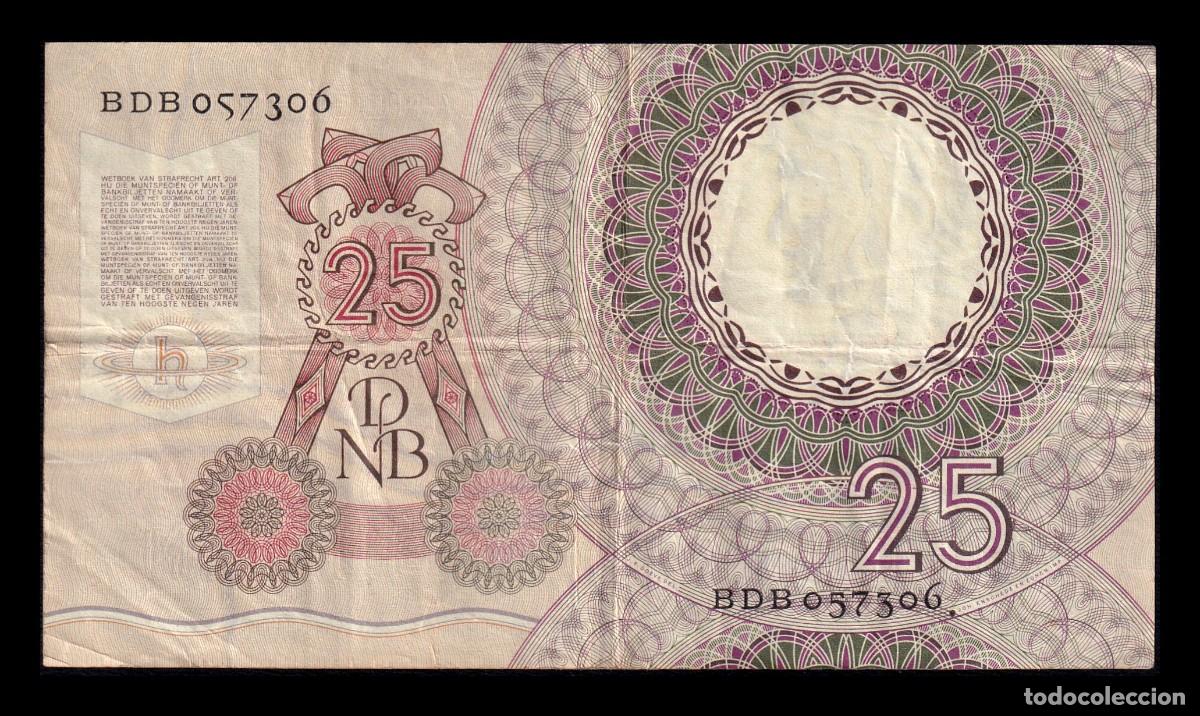 Billetes extranjeros: Holanda 25 Gulden 1955 Pick 87 Mbc Vf - Foto 2