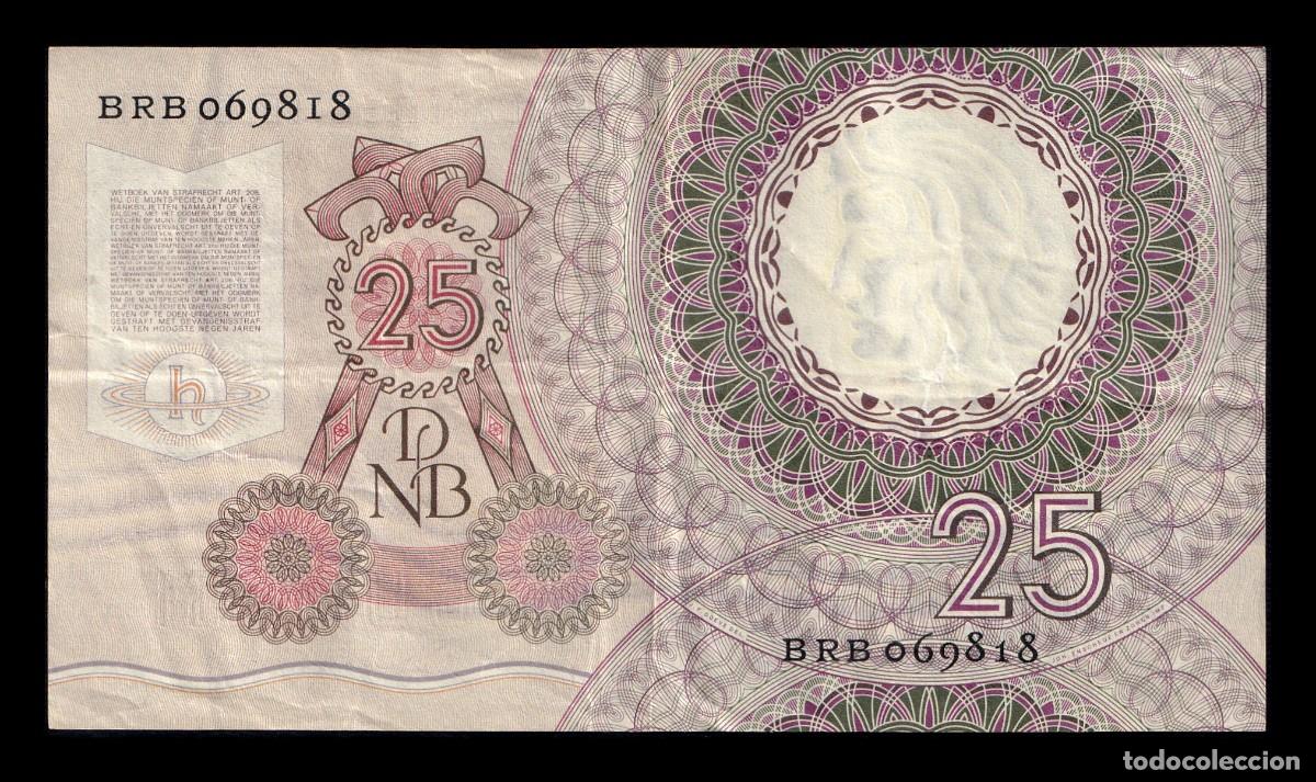 Billetes extranjeros: Holanda 25 Gulden 1955 Pick 87 Mbc Vf - Foto 2