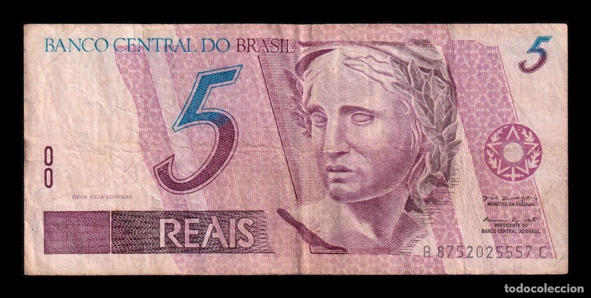 Billetes extranjeros: Brasil 5 Reais ND (1997-2011) Pick 244Ad Mbc Vf