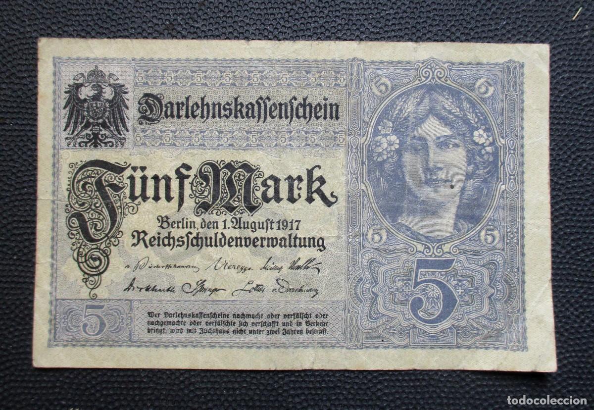 Billetes extranjeros: ALEMANIA (imperio) - 5 marcos 1917 - (Ref. 220) - Foto 1