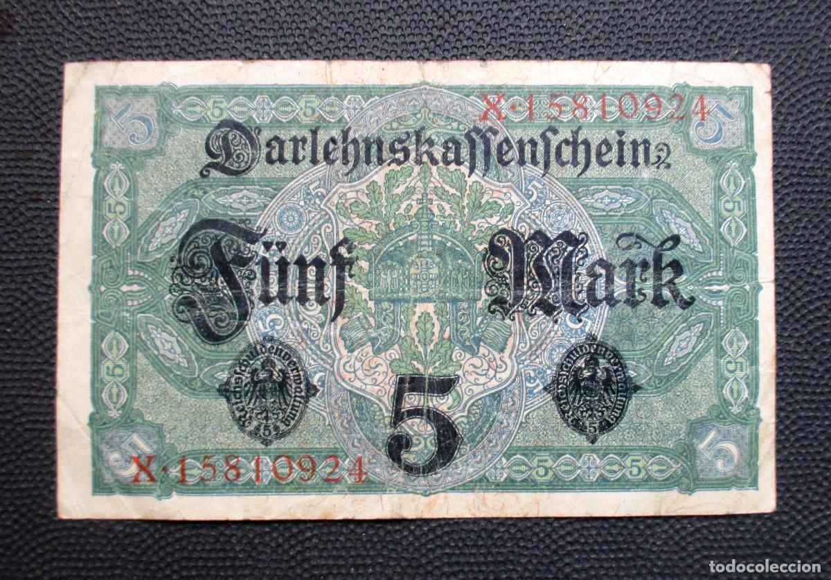 Billetes extranjeros: ALEMANIA (imperio) - 5 marcos 1917 - (Ref. 220) - Foto 2