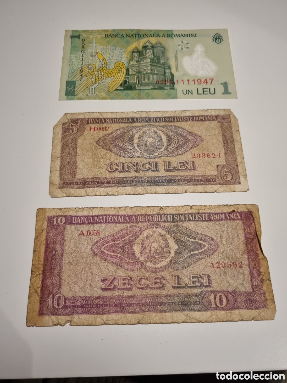 Billetes extranjeros: 3 billetes Ruman&iacute;a varias &eacute;pocas - Foto 1