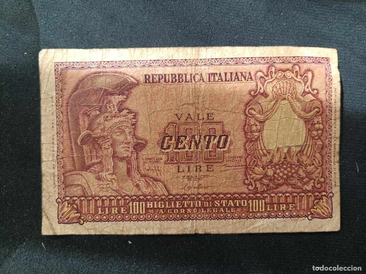 Billetes extranjeros: ITALIA - 100 LIRAS - 1951 - Foto 1