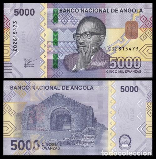 Billetes extranjeros: Angola 5.000 Kwanzas 2025 Pick 164c UNC
