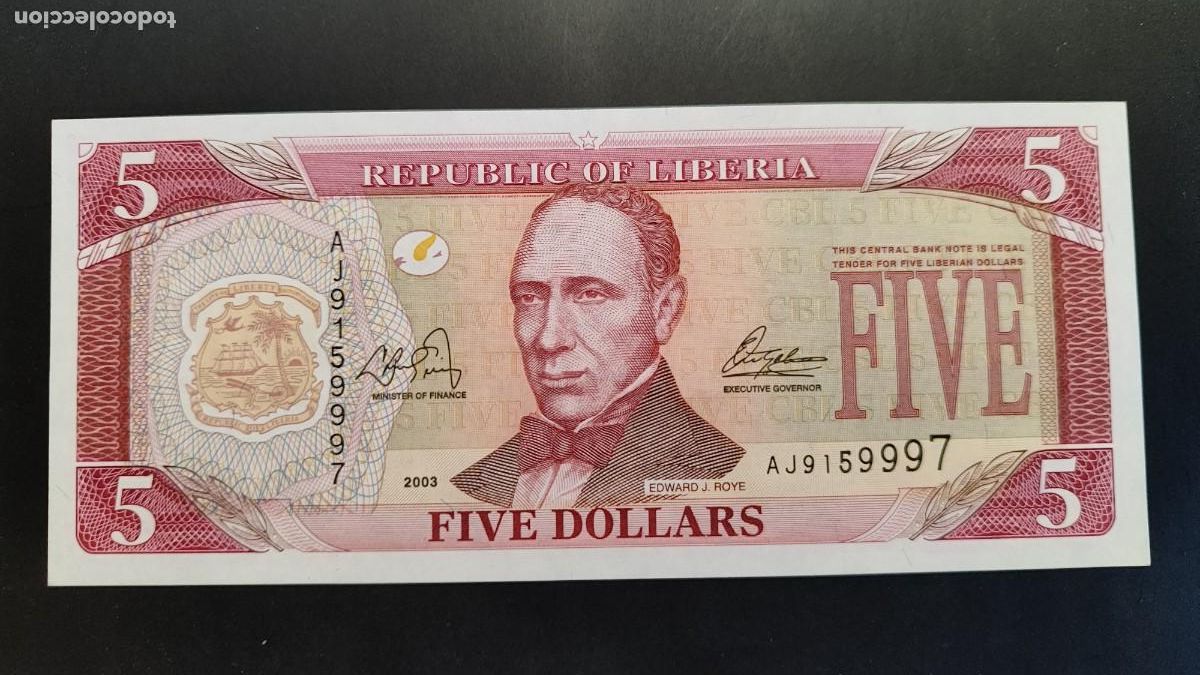 Billetes extranjeros: BILLETE DE LIBERIA 5 DOLARES 2003 S/C - Foto 1