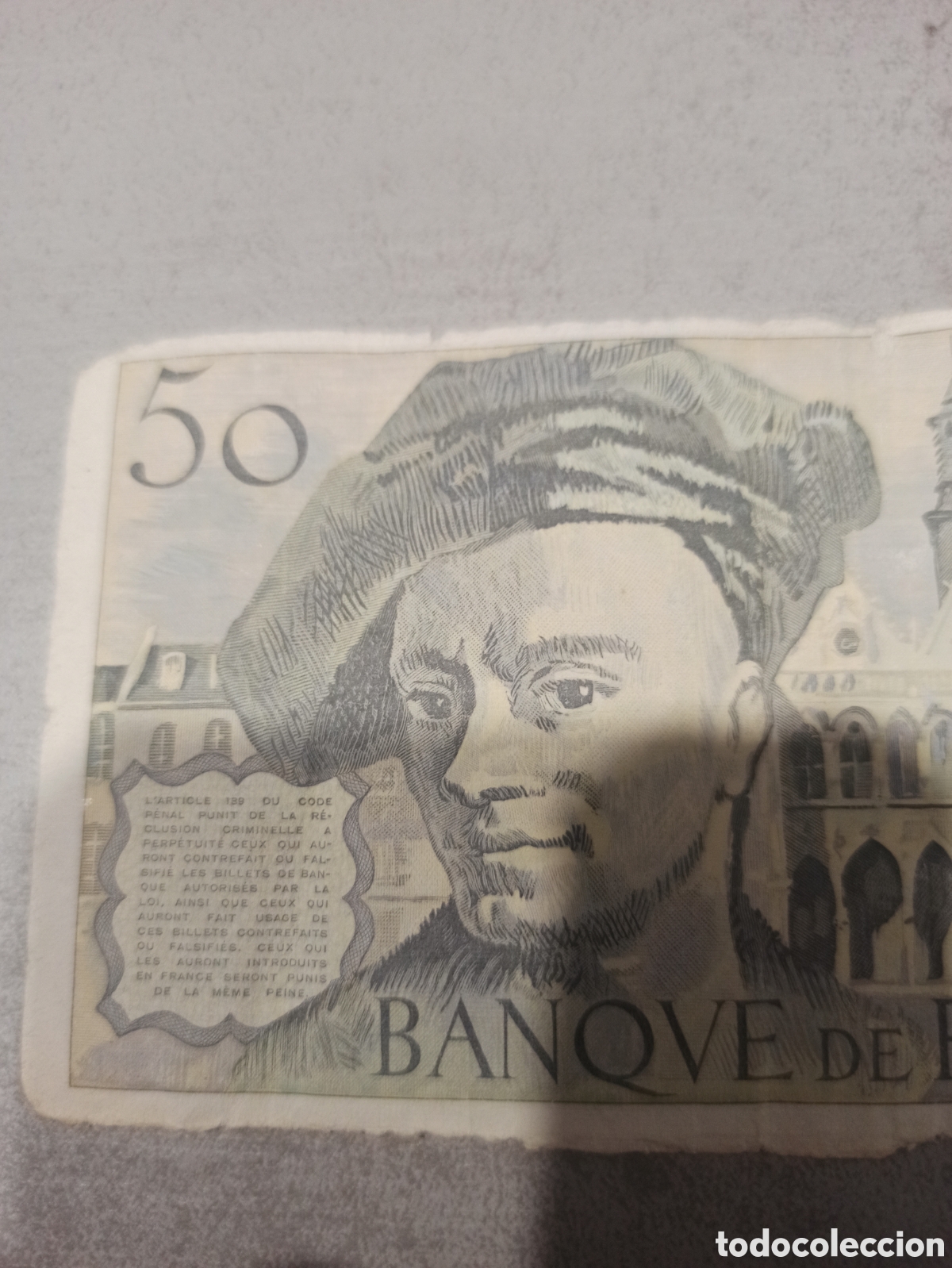 Billetes extranjeros: Billete 50 francos 1986 - Foto 5