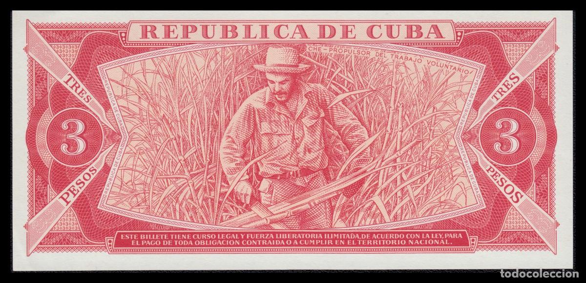 Billetes extranjeros: Cuba 3 Pesos 1988 Pick 107b - Foto 3