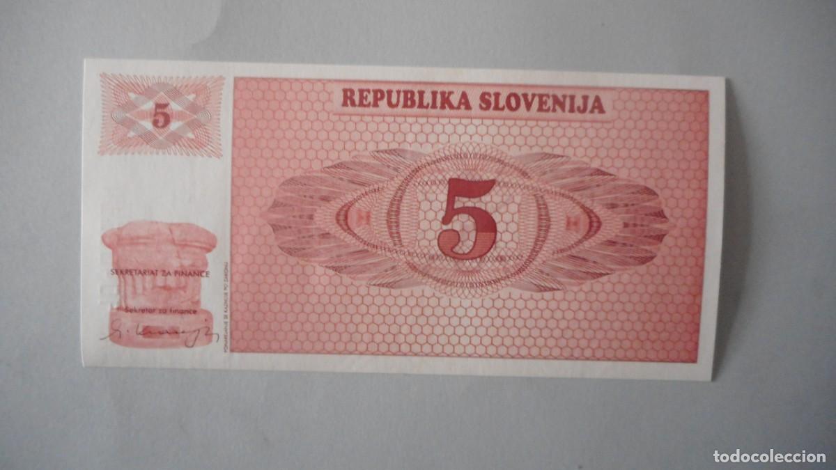 Billetes extranjeros: SLOVENIA 5 TOLARJEV / SC - Foto 1