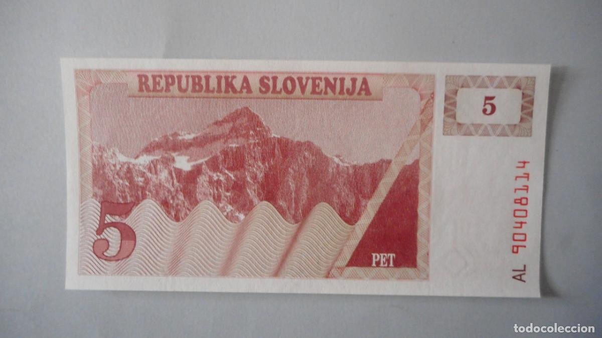 Billetes extranjeros: SLOVENIA 5 TOLARJEV / SC - Foto 2
