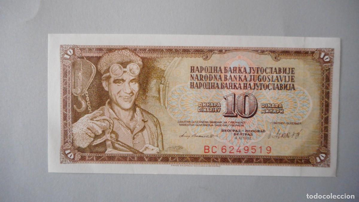 Billetes extranjeros: YUGOSLAVIA 10 DINARES / SC - Foto 1