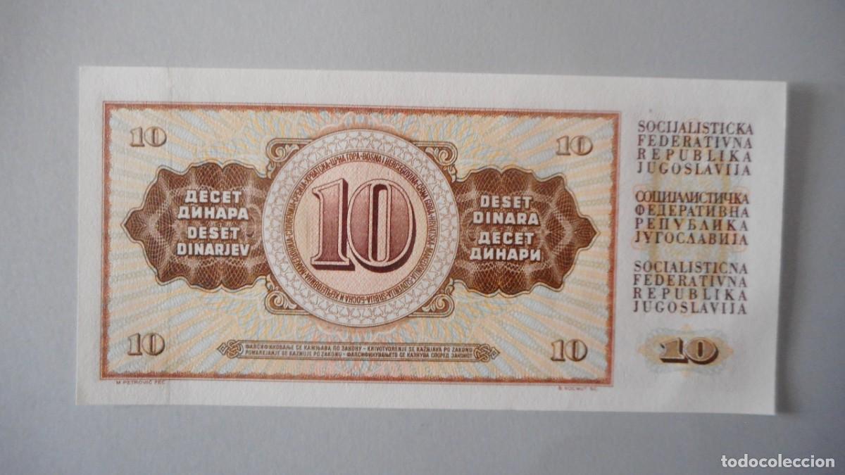 Billetes extranjeros: YUGOSLAVIA 10 DINARES / SC - Foto 2