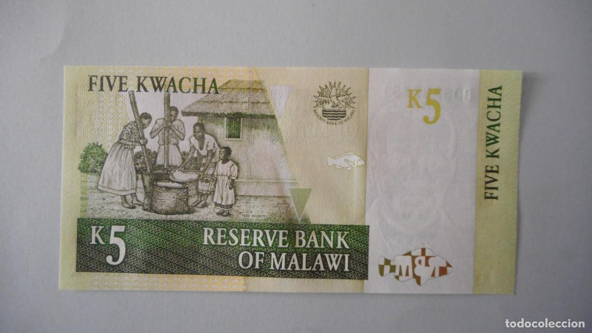 Billetes extranjeros: MALAWI 5 KWACHA / SC - Foto 2