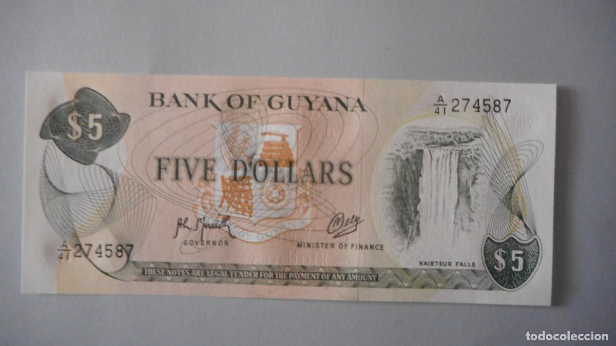 Billetes extranjeros: GUYANA 5 DOLARES / SC - Foto 1