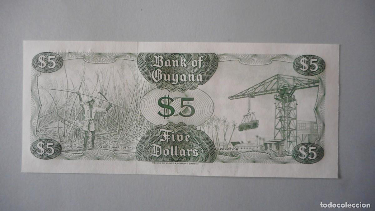 Billetes extranjeros: GUYANA 5 DOLARES / SC - Foto 2