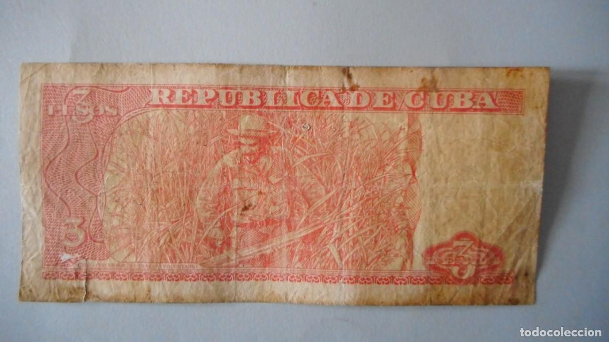 Billetes extranjeros: CUBA 3 PESOS / CIRCULADO - Foto 2