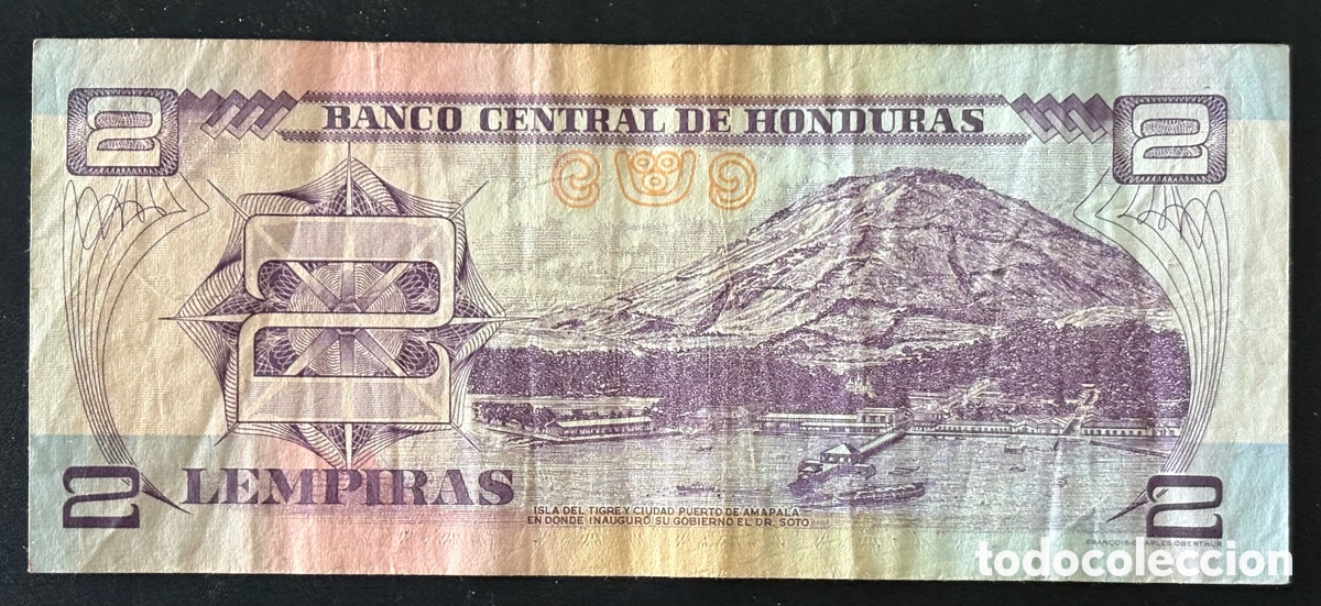 Billetes extranjeros: Honduras - 2 lempiras 2004 - Foto 2