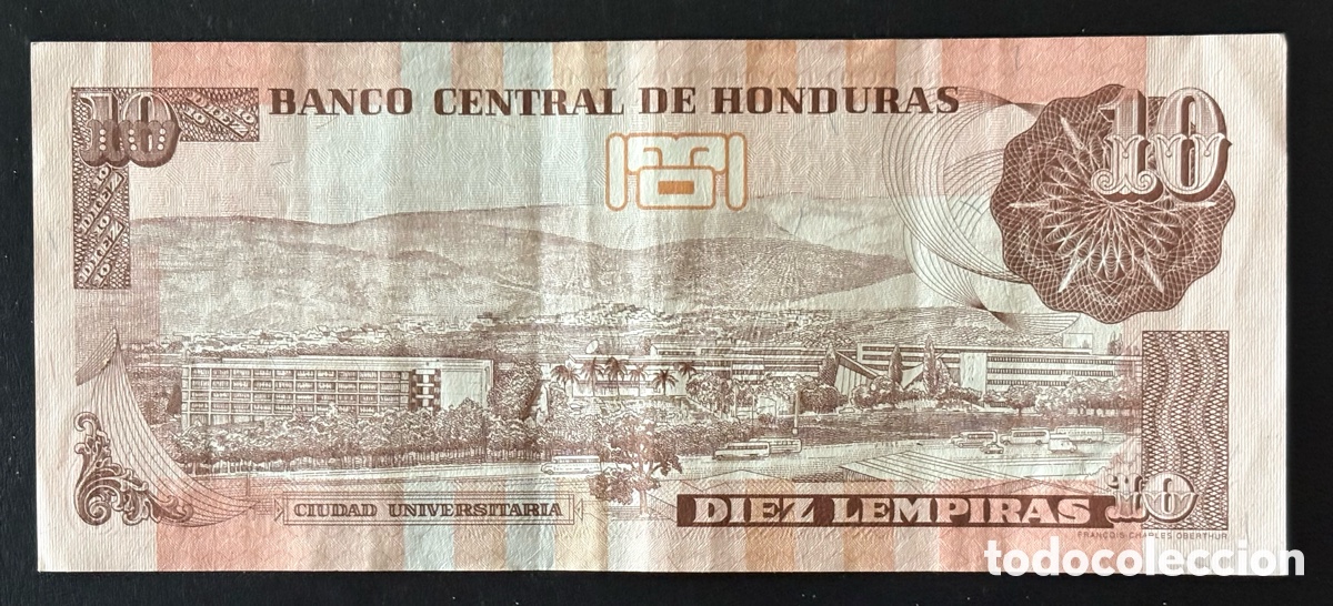 Billetes extranjeros: Honduras - 10 lempiras 2003 - Foto 2