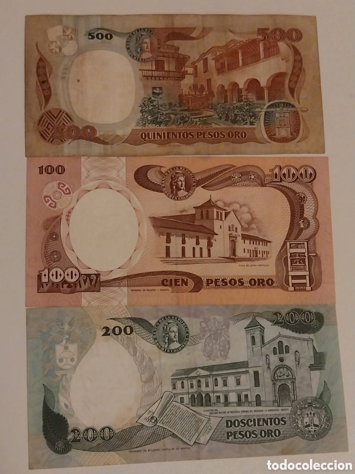 Billetes extranjeros: 3 billetes colombia original % - Foto 1