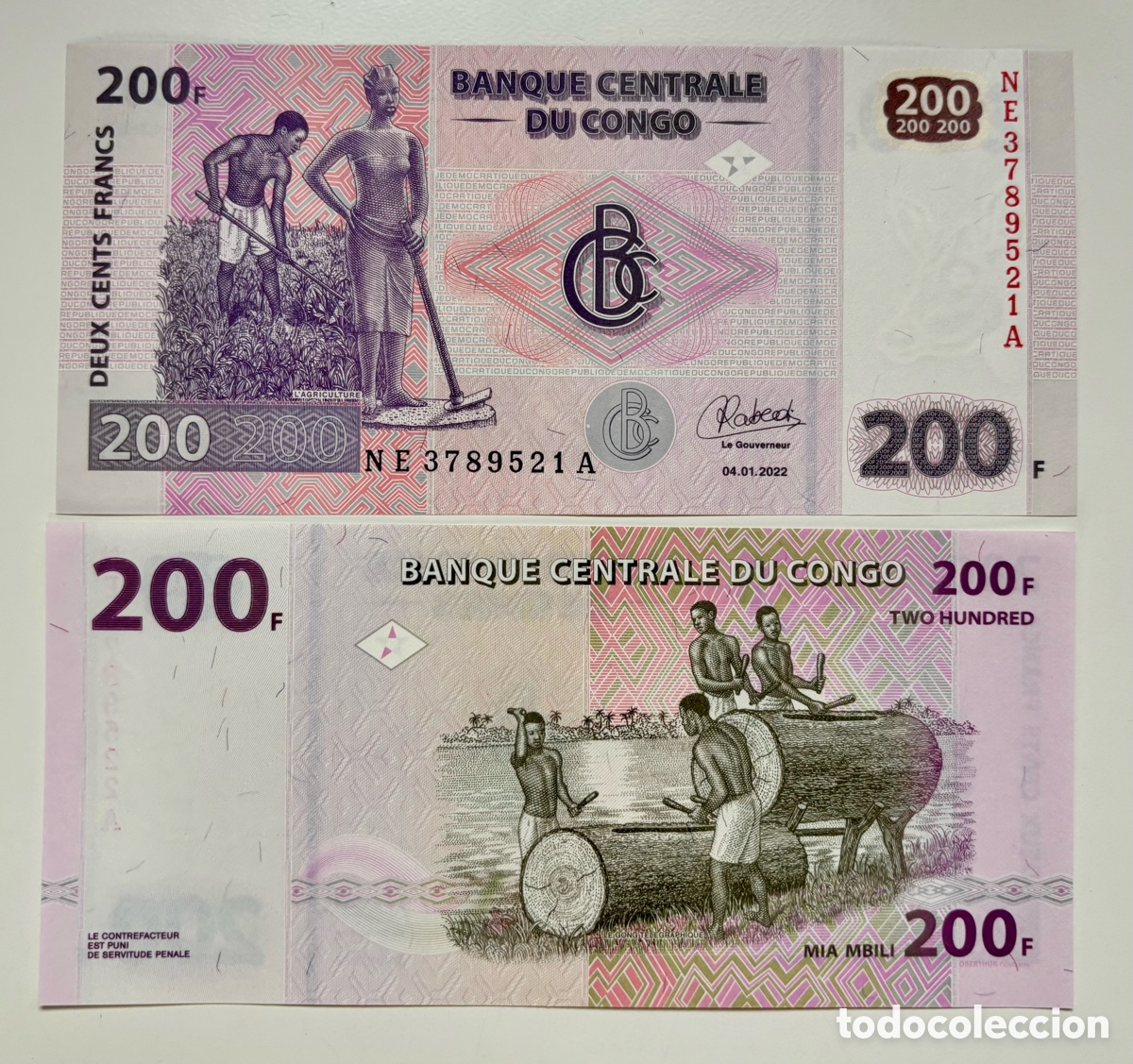 Billetes extranjeros: Billete CONGO 200 Francos 2022 SC - Foto 1