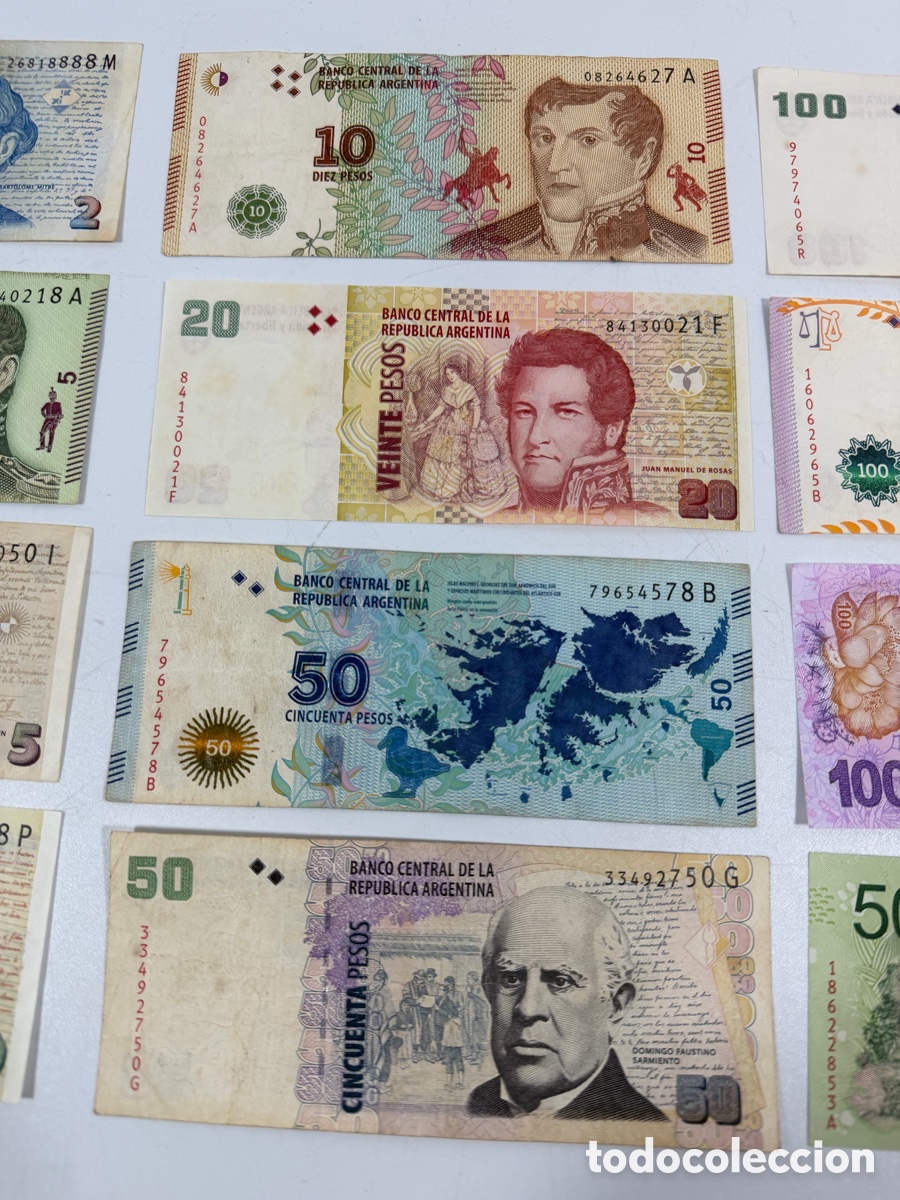 Billetes extranjeros: 12 BILLETES PESOS ARGENTINOS - Foto 3