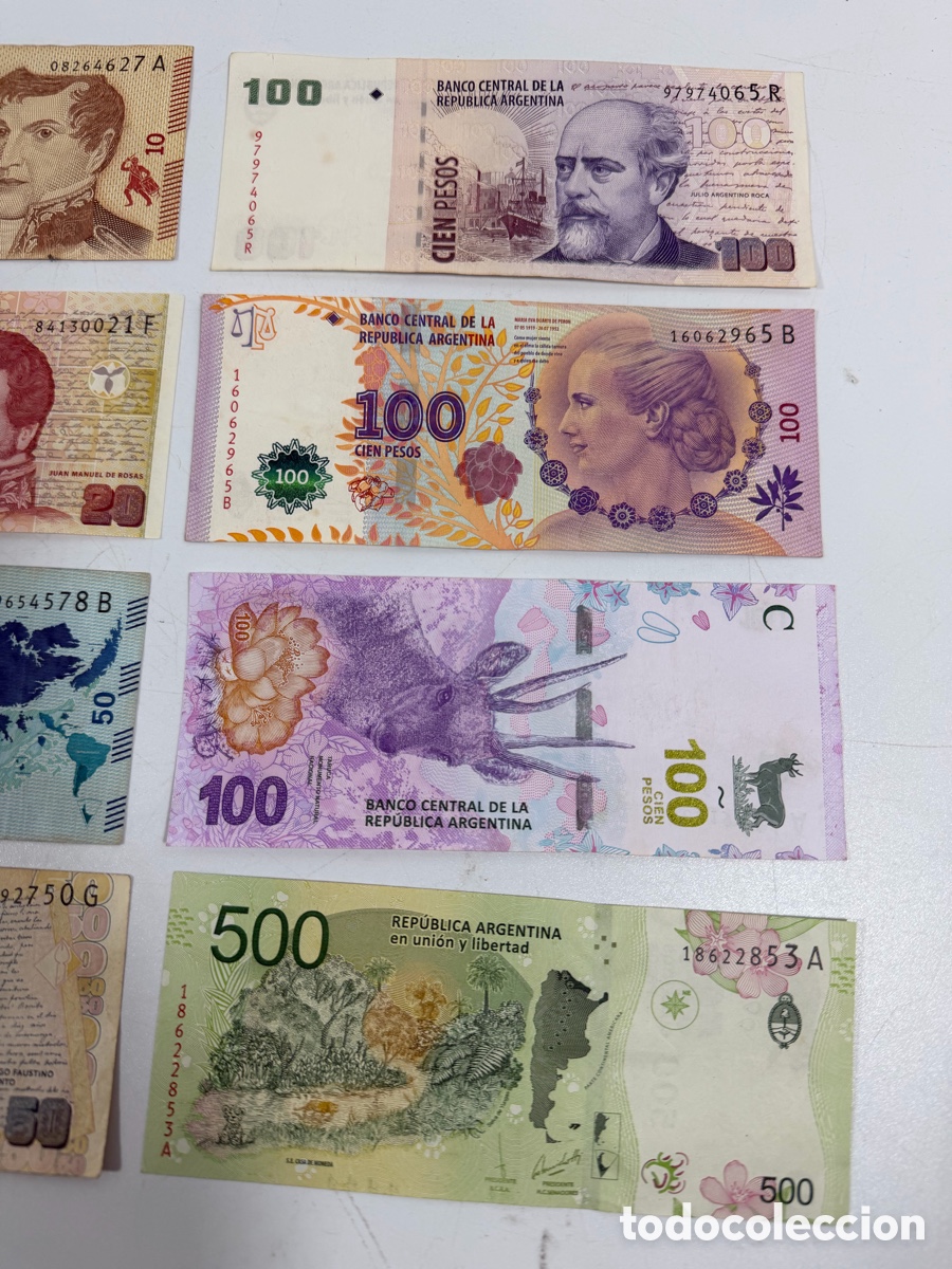 Billetes extranjeros: 12 BILLETES PESOS ARGENTINOS - Foto 4