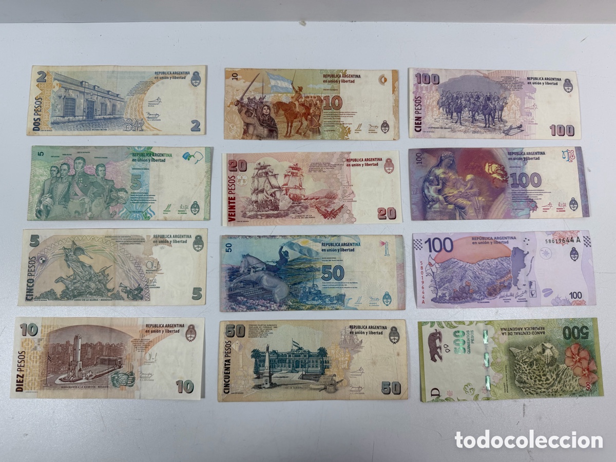 Billetes extranjeros: 12 BILLETES PESOS ARGENTINOS - Foto 5