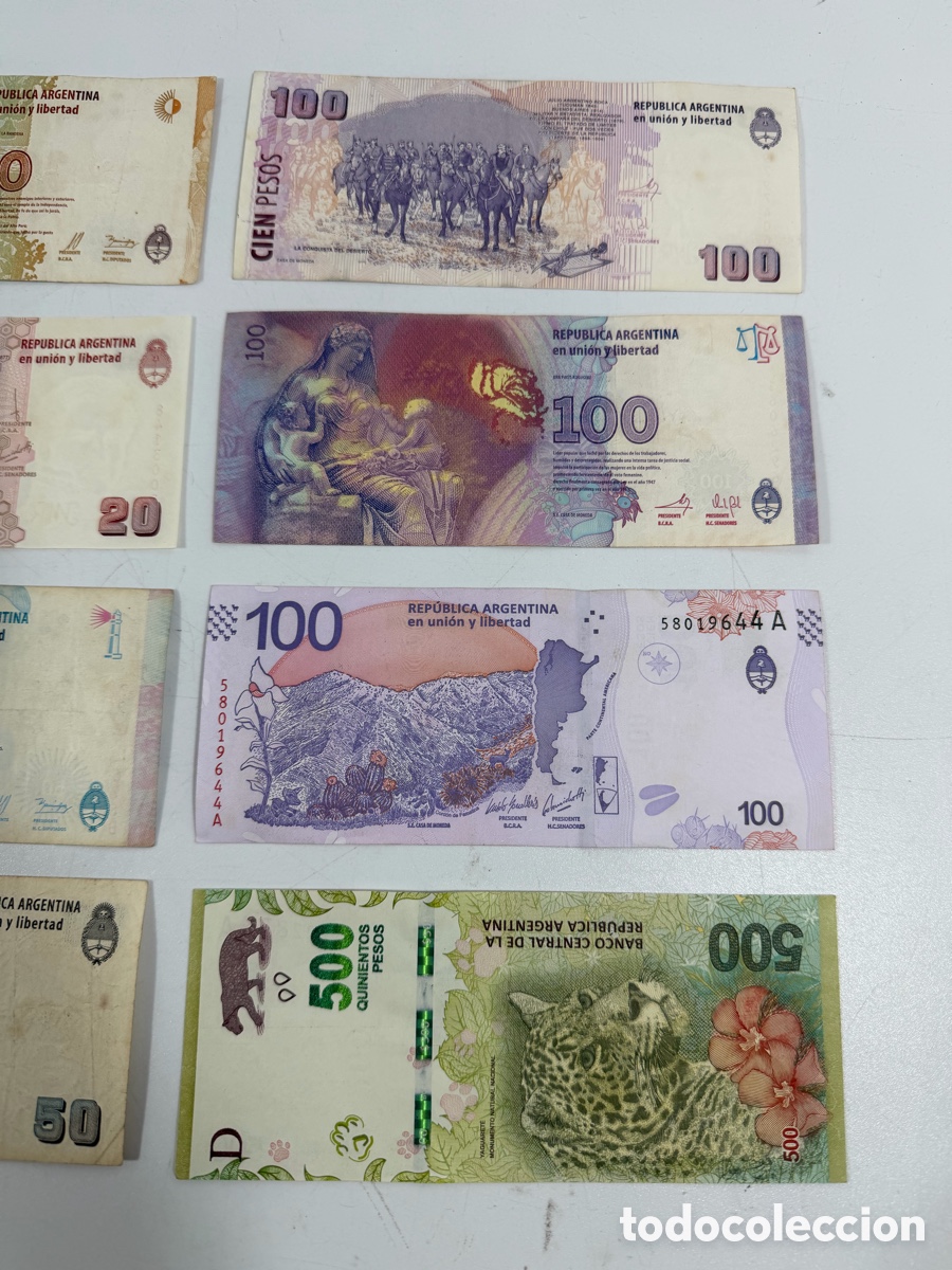 Billetes extranjeros: 12 BILLETES PESOS ARGENTINOS - Foto 8