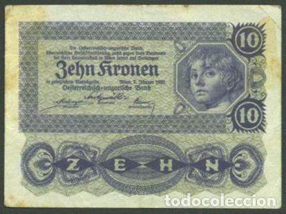 Banconote internazionali: AUSTRIA. 10 kronen 1922. Pick 75.