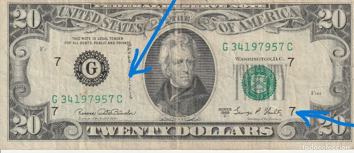 Billetes extranjeros: Billete de 20 d&oacute;lares series 1969C - Foto 3