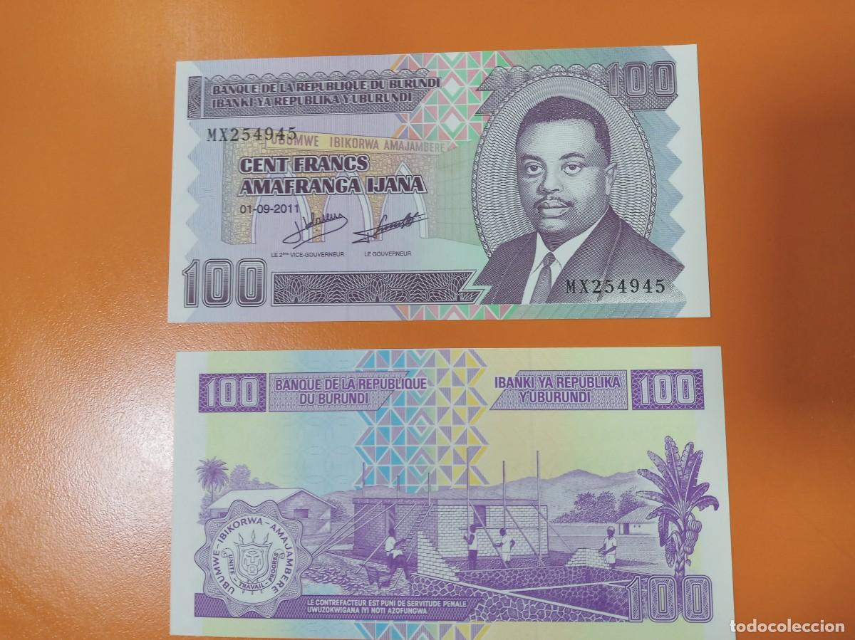 Billetes extranjeros: BURUNDI 100 FRANCOS 2011 - Foto 1