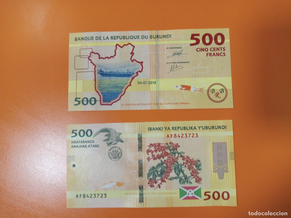Billetes extranjeros: BURUNDI 500 FRANCOS 2018 - Foto 1
