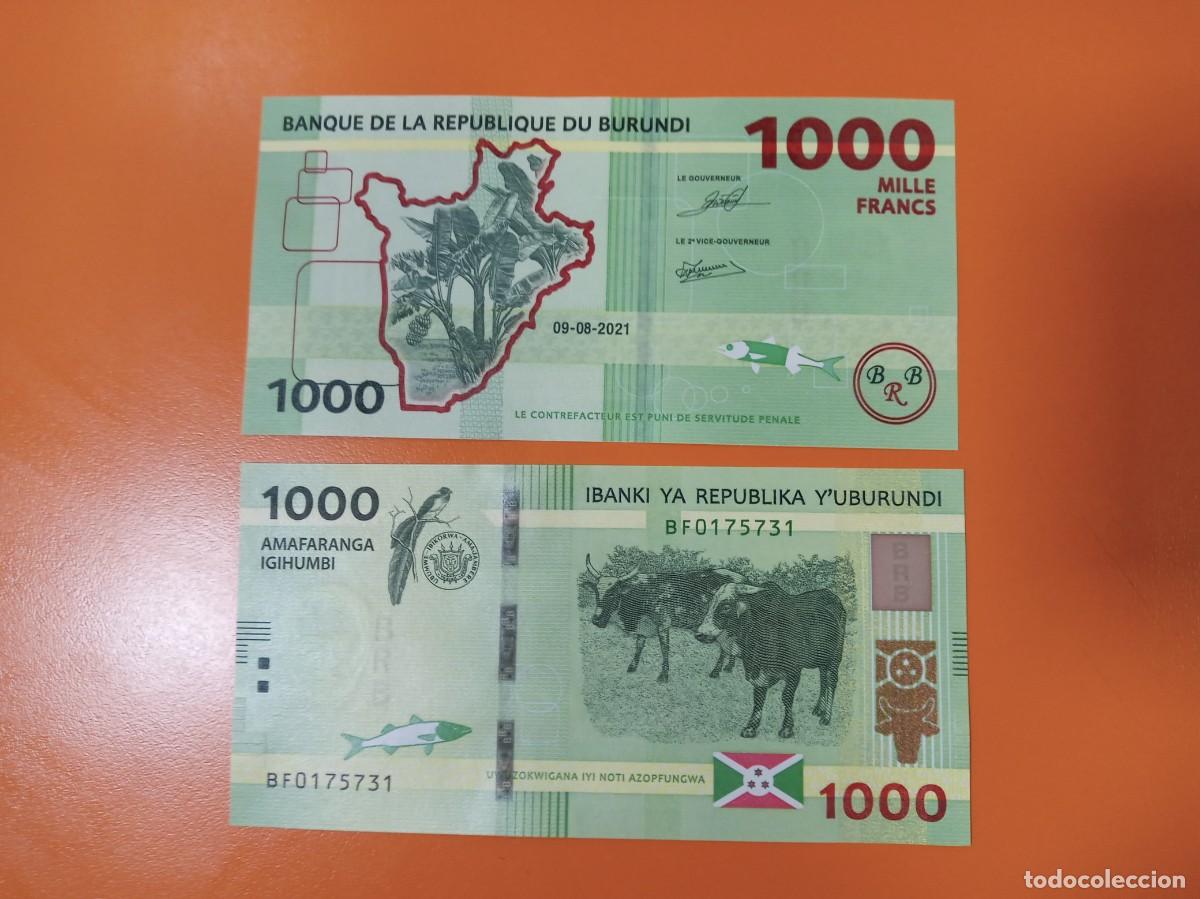 Billetes extranjeros: BURUNDI 1000 FRANCOS 2021 - Foto 1