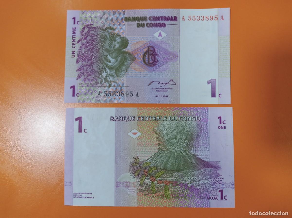 Billetes extranjeros: CONGO 1 C&Eacute;NTIMO 1997 - Foto 1