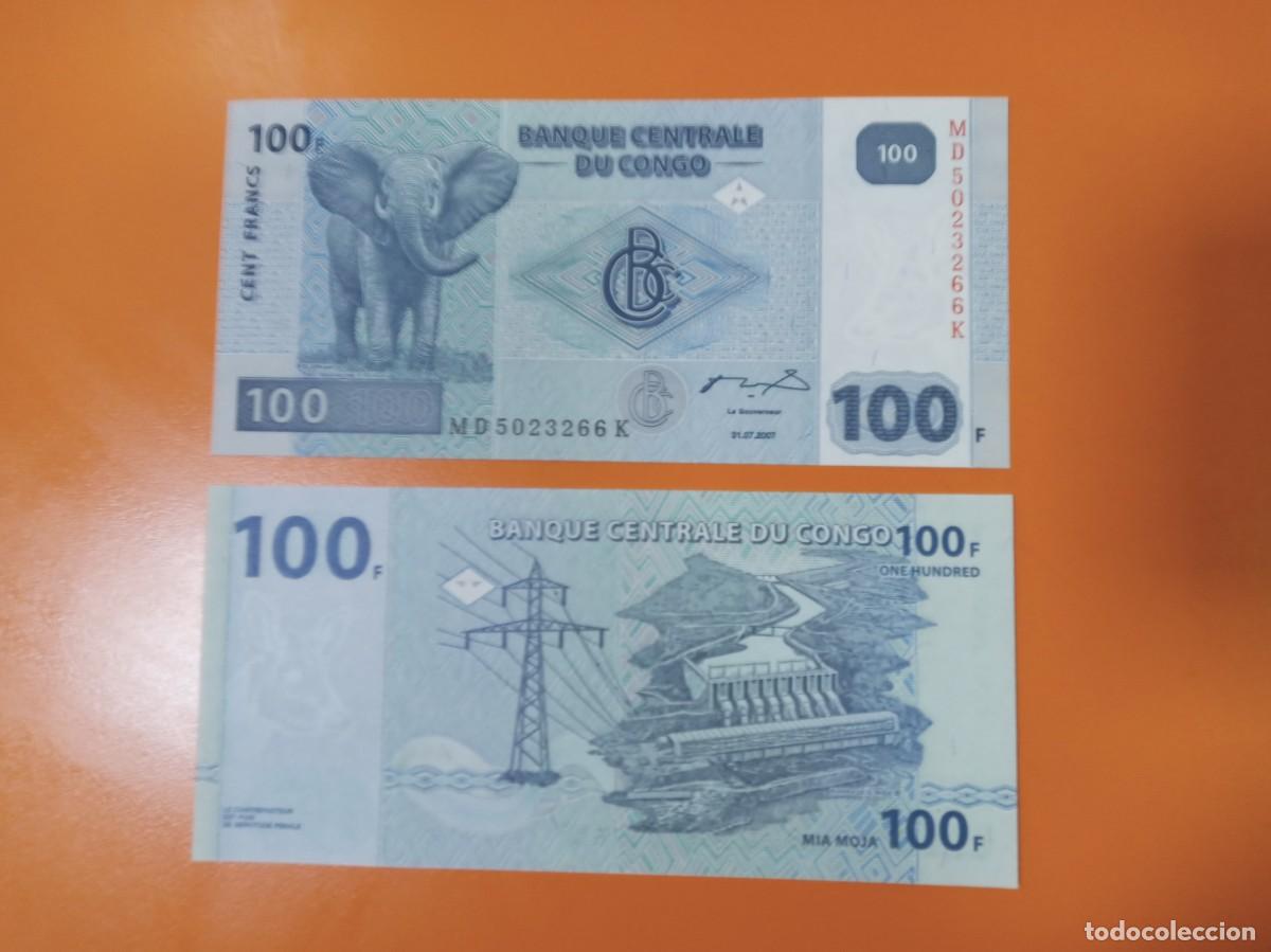 Billetes extranjeros: CONGO 100 FRANCOS 2007 - Foto 1