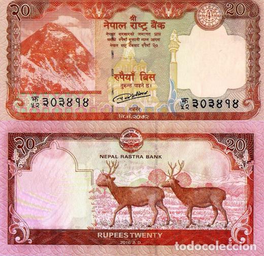 Billetes extranjeros: NEPAL, 20 RUPEES, 2016, P78, UNC - Foto 1