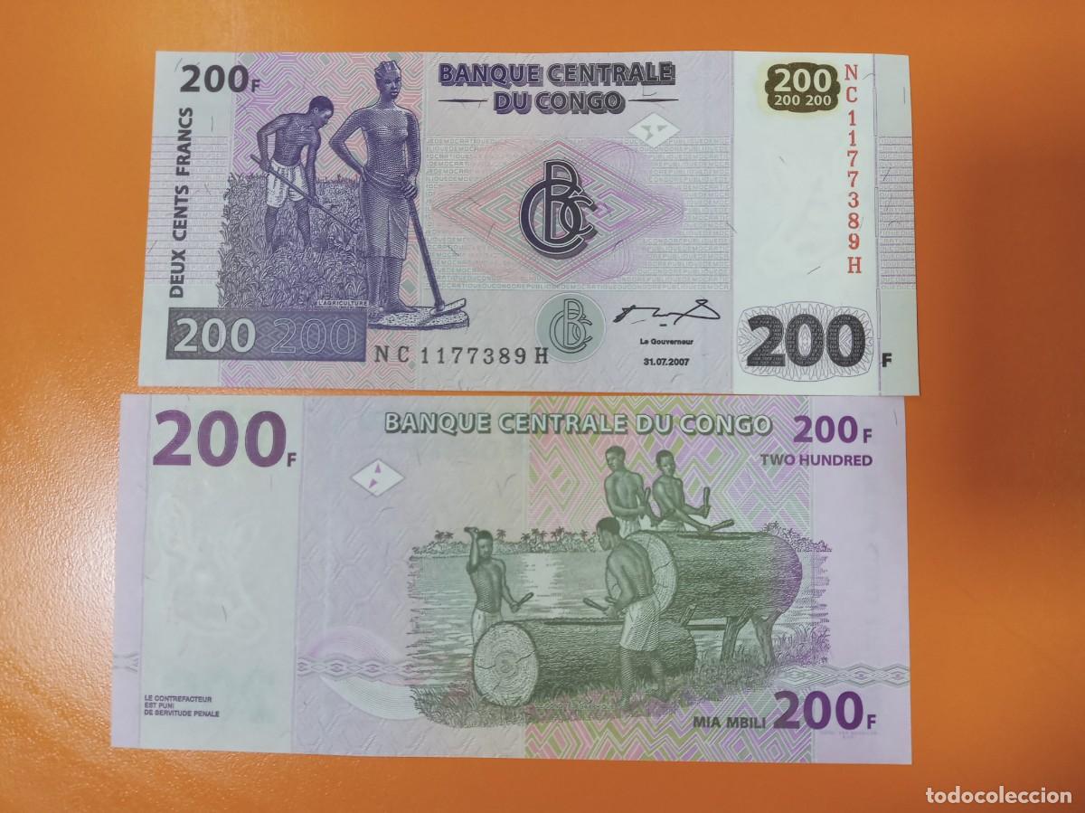 Billetes extranjeros: CONGO 200 FRANCOS 2007 - Foto 1