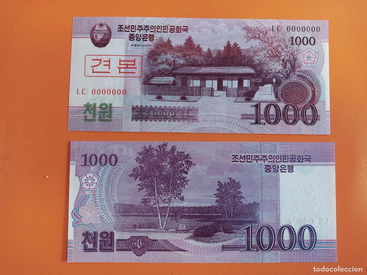 Billetes extranjeros: COREA DEL NORTE 1000 WON 2008 SPECIMEN - Foto 1