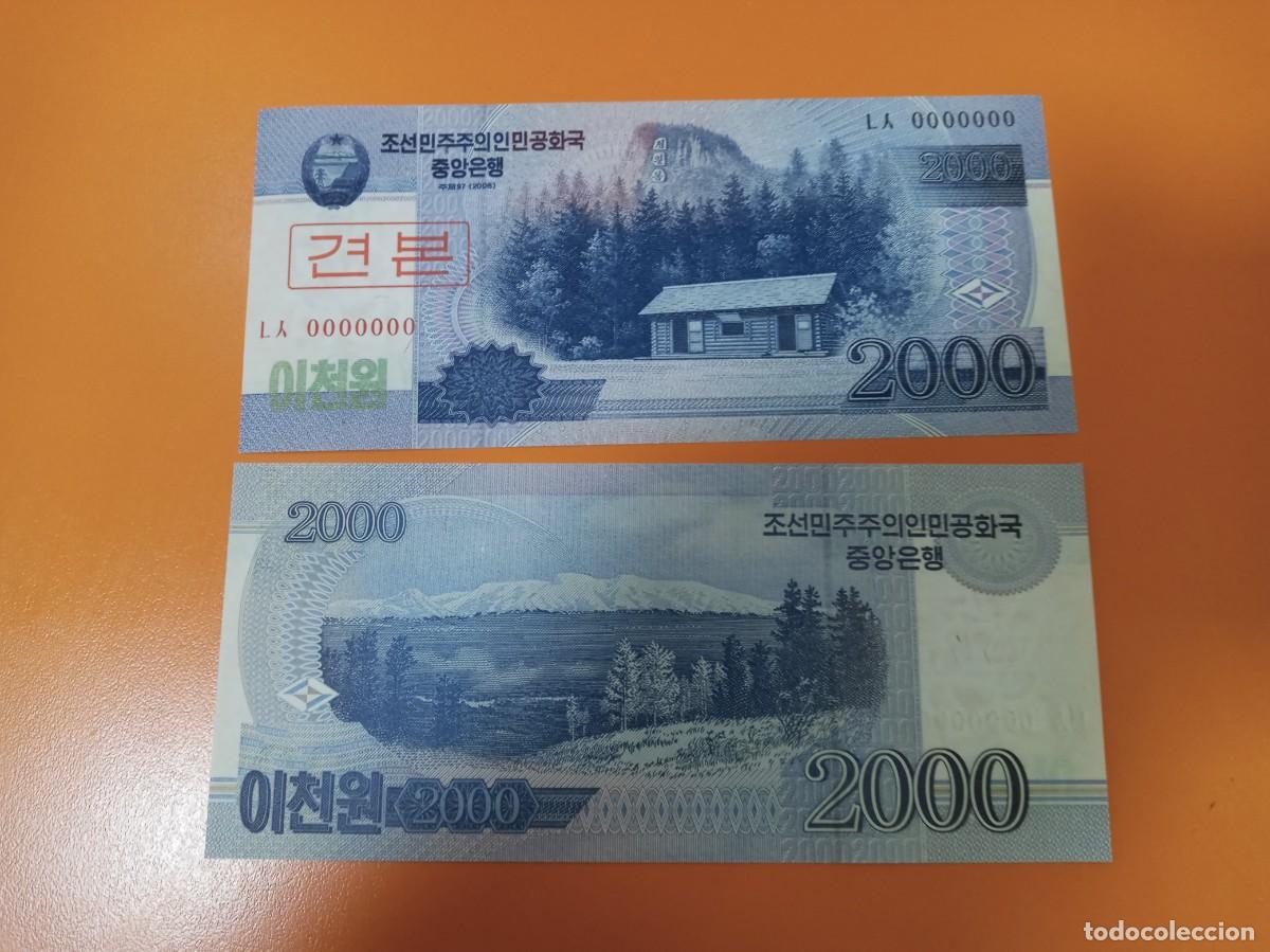 Billetes extranjeros: COREA DEL NORTE 2000 WON 2008 SPECIMEN - Foto 1