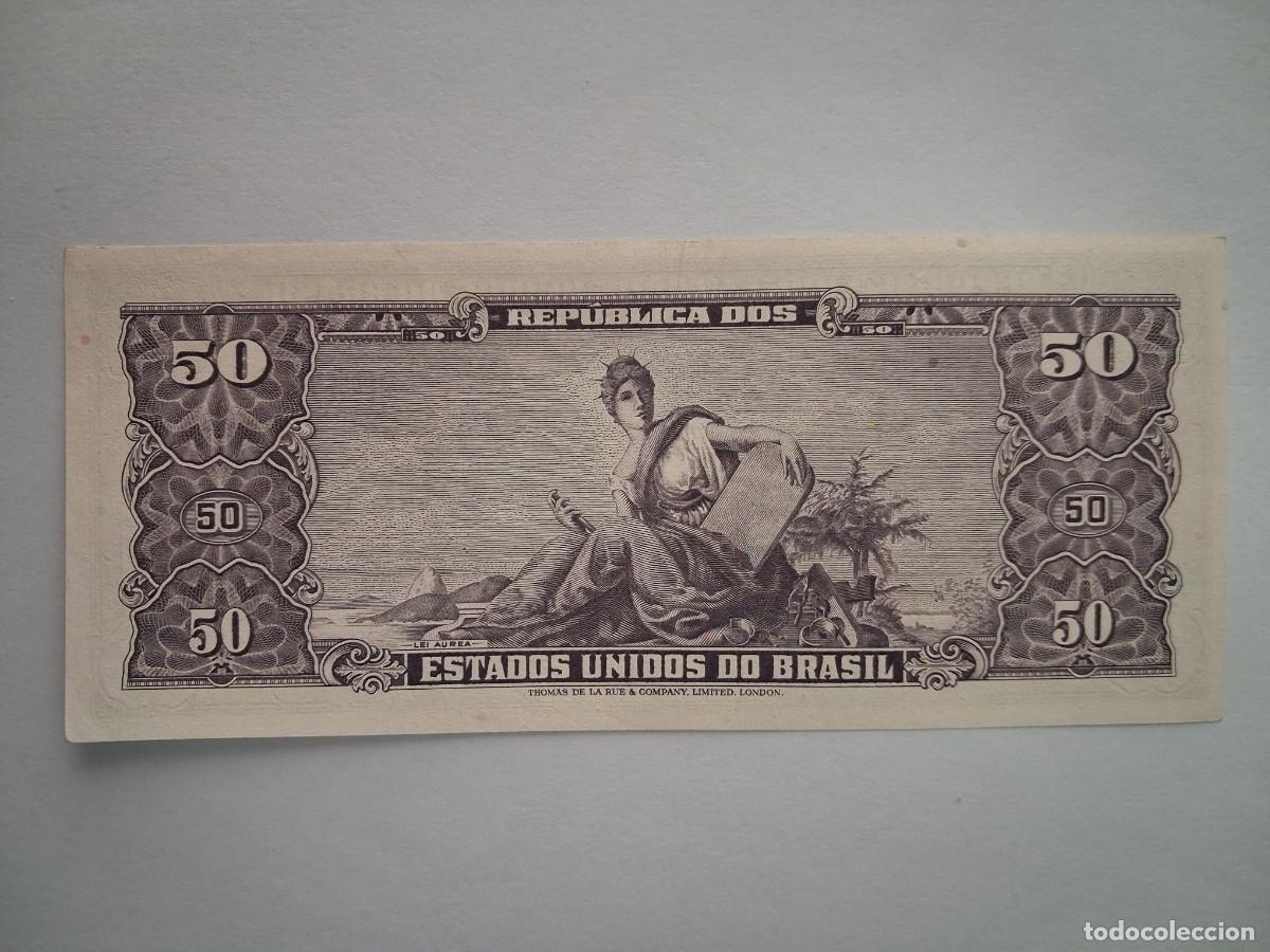 Billetes extranjeros: BRASIL 50 CRUZEIROS 1966 - Foto 4