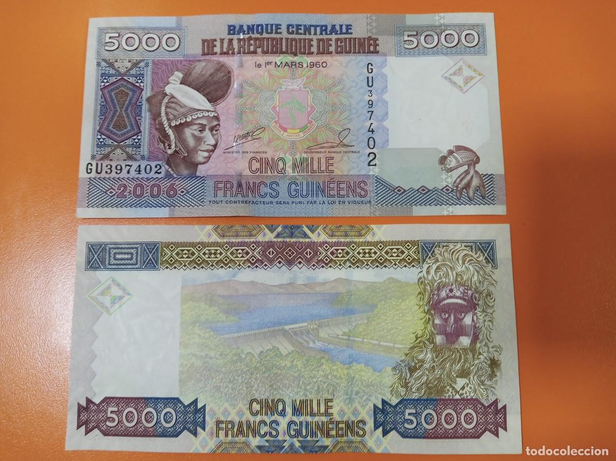 Billetes extranjeros: GUINEA 5000 FRANCOS 2006 - Foto 1