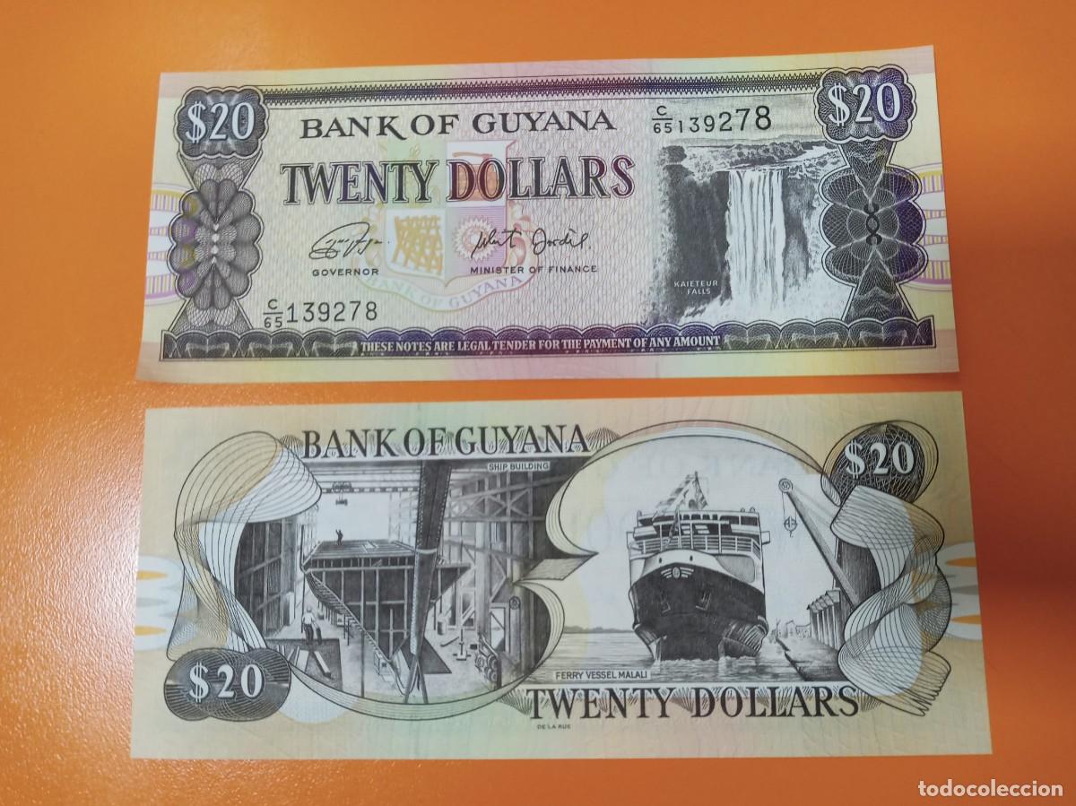 Billetes extranjeros: GUYANA 20 D&Oacute;LARES 2018 - Foto 1