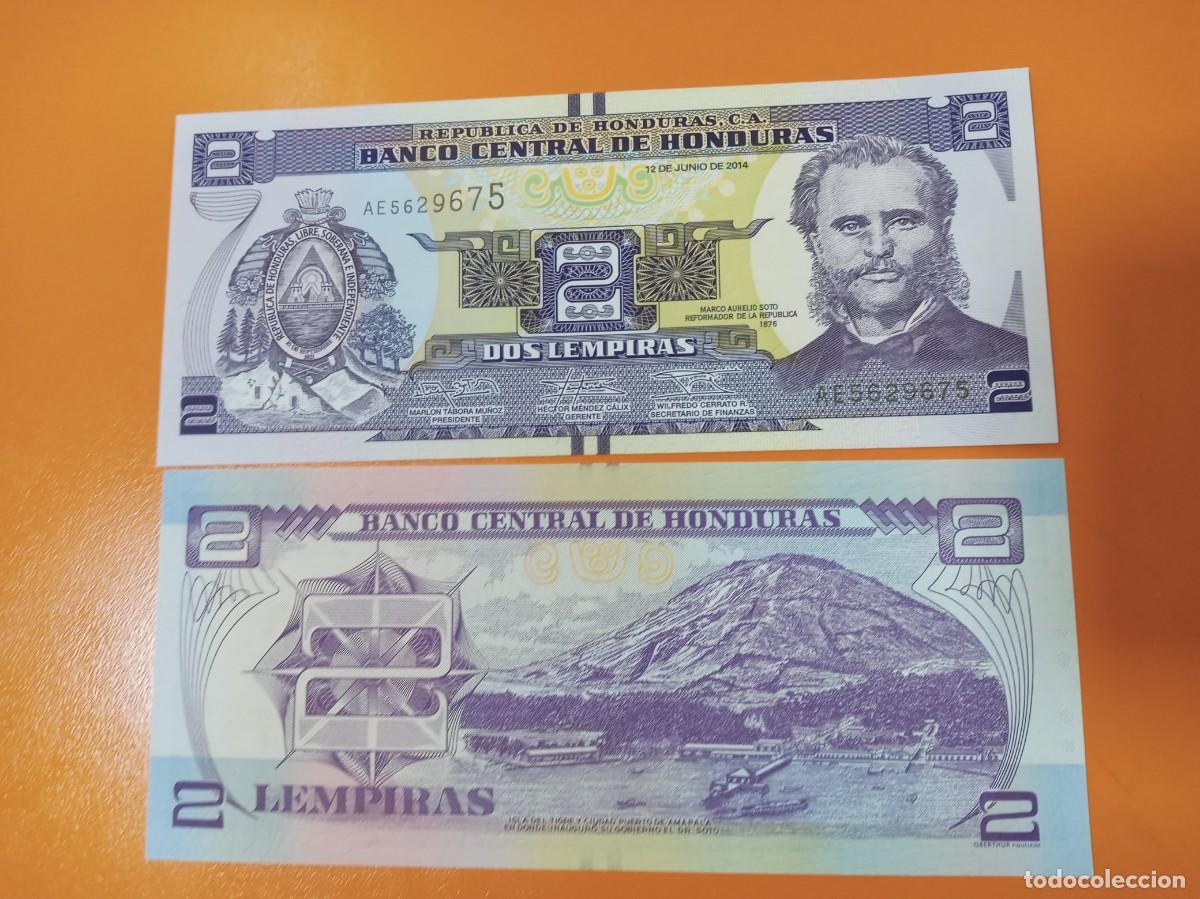 Billetes extranjeros: HONDURAS 2 LEMPIRAS 2014 - Foto 1