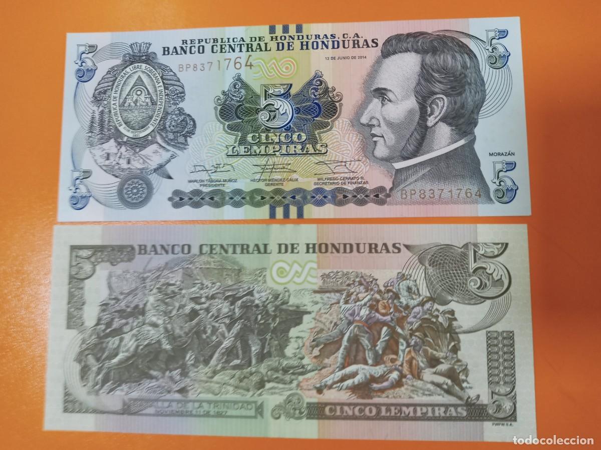 Billetes extranjeros: HONDURAS 5 LEMPIRAS 2014 - Foto 1