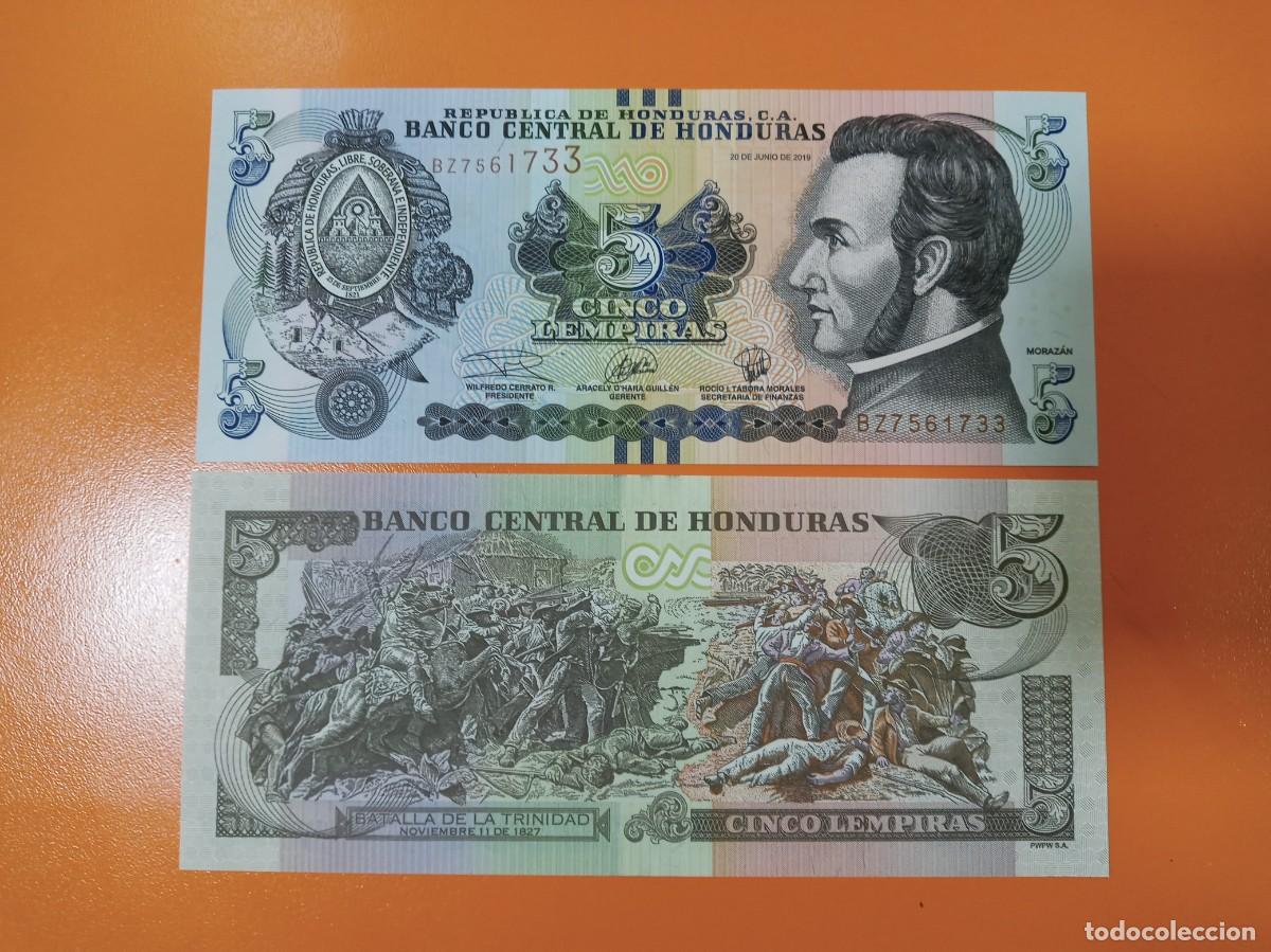 Billetes extranjeros: HONDURAS 5 LEMPIRAS 2019 - Foto 1