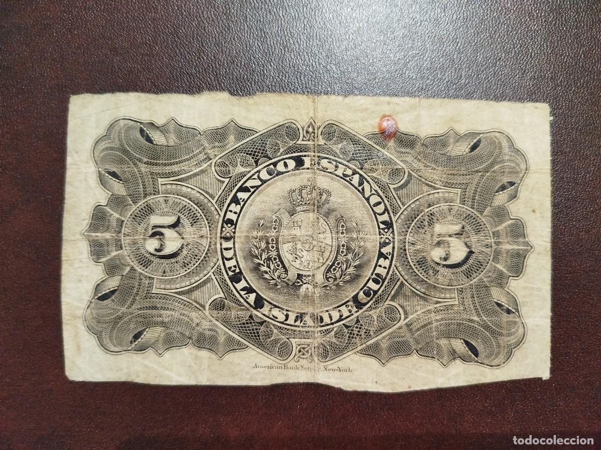 Billetes extranjeros: Billete 5 pesos, Cuba 1896 - Foto 2