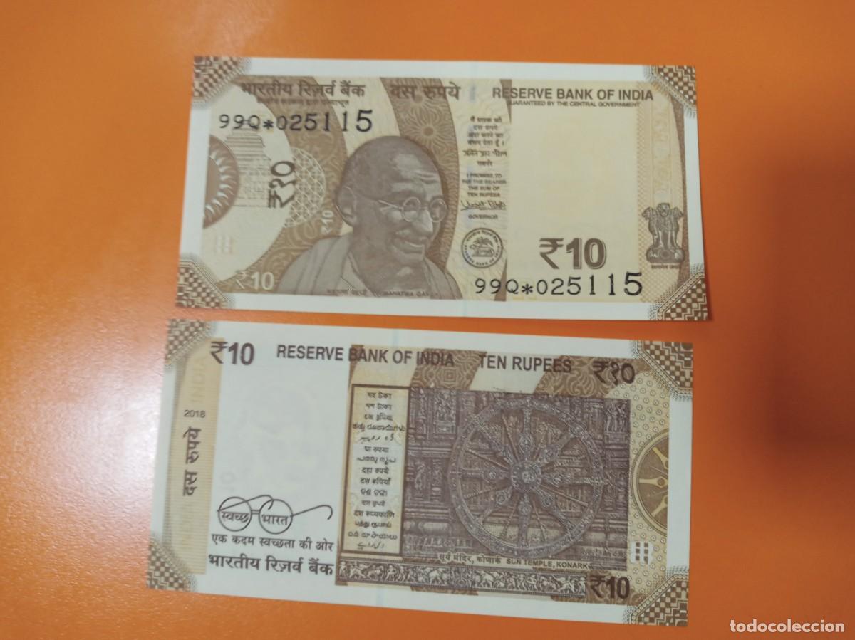 Billetes extranjeros: BILLETE DE INDIA 10 RUPIAS 2018 - Foto 1